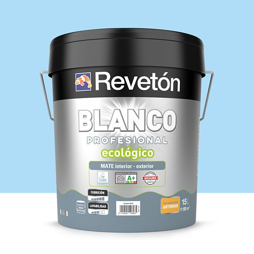 Pintura interior mate reveton pro 15l 1010-y90r nude empolvado de la marca REVETÓN en acabado de color Azul fabricado en Varios, ver descripción