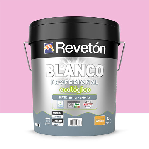 Recambio rodillo rollmatic 22 cm para paredes lisas 17 Pintura interior mate reveton pro 15l 0540-r30b rosa violeta muy luminoso