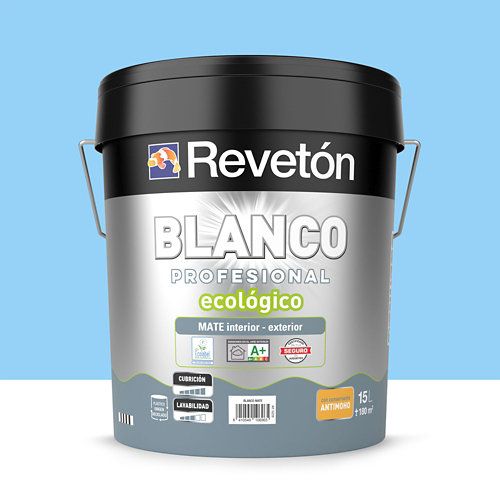 Pintura interior mate reveton pro 15l 0804-y90r nude empolvado de la marca REVETÓN en acabado de color Azul fabricado en Varios, ver descripción