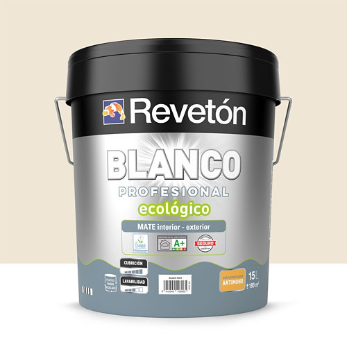 Pintura interior mate reveton pro 15l 1000-n gris plata muy luminoso de la marca REVETÓN en acabado de color Rosa fabricado en Varios, ver descripción