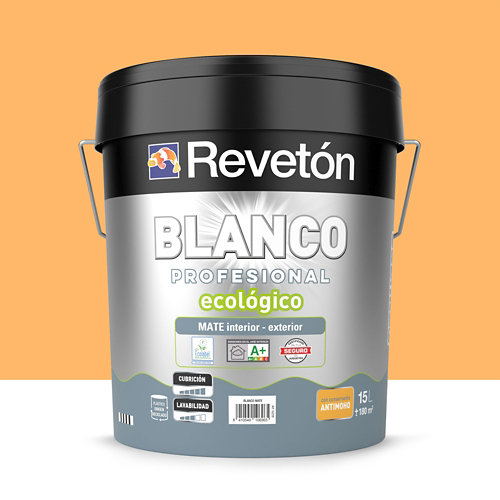 Pintura interior mate luxens 15l 2020-r90b azul scandi empolvado 19 Pintura interior mate reveton pro 15l 0550-y30r naranja luminoso