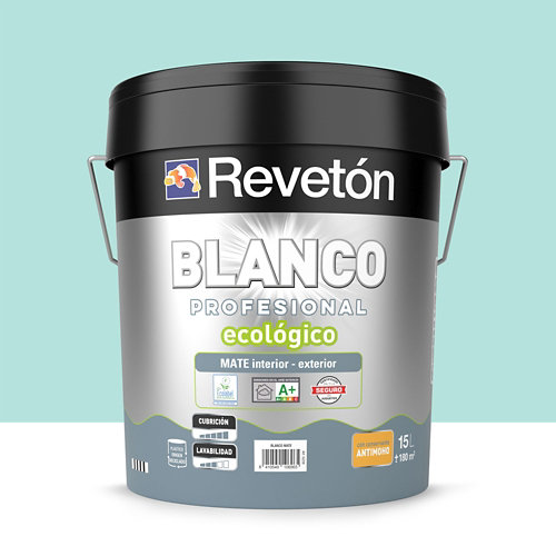Pintura interior mate reveton pro 15l 0502-y50r blanco arena muy luminoso de la marca REVETÓN en acabado de color Azul fabricado en Varios, ver descripción