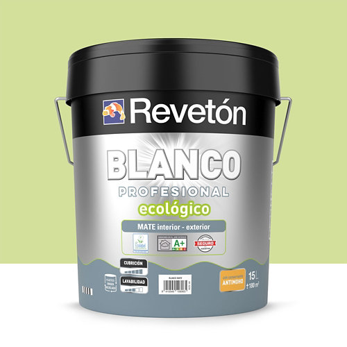 Pintura interior mate reveton pro 15l 1040-b50g turquesa muy luminoso de la marca REVETÓN en acabado de color Verde fabricado en Varios, ver descripción