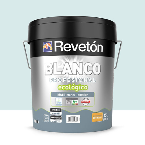 Pintura interior mate reveton pro 15l 2030-y70r salmón oscuro de la marca REVETÓN en acabado de color Azul fabricado en Varios, ver descripción