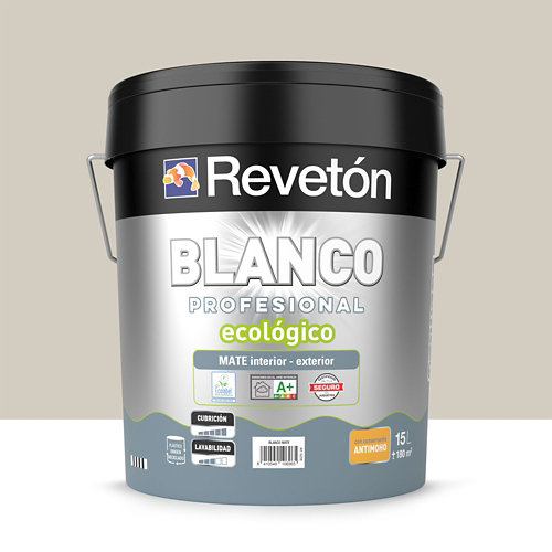 Pintura interior mate reveton pro 15l 1060-b azul mar luminoso de la marca REVETÓN en acabado de color Beige fabricado en Varios, ver descripción