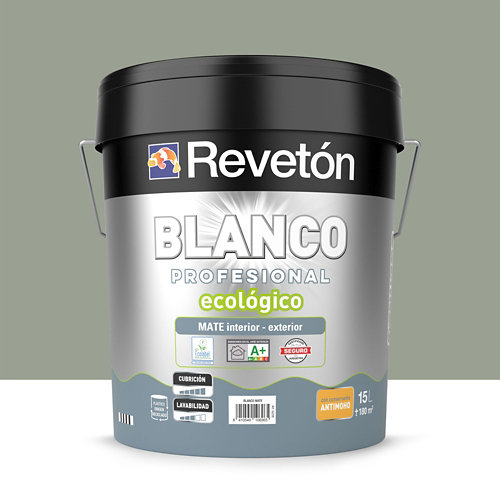 Pintura interior mate reveton pro 15l 3010-y60r marrón empolvado de la marca REVETÓN en acabado de color Verde fabricado en Varios, ver descripción