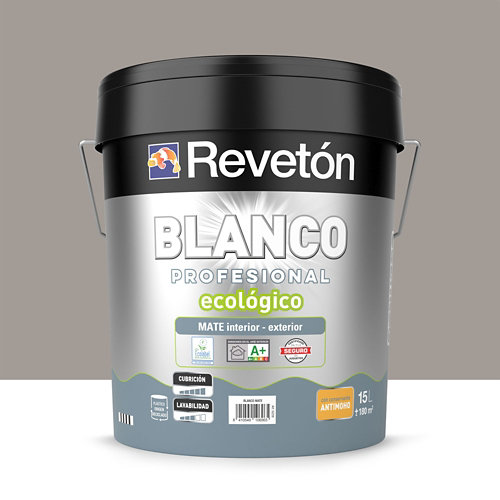 Pintura interior mate reveton pro 15l 3502-y neutro verdoso oscuro de la marca REVETÓN en acabado de color Beige fabricado en Varios, ver descripción