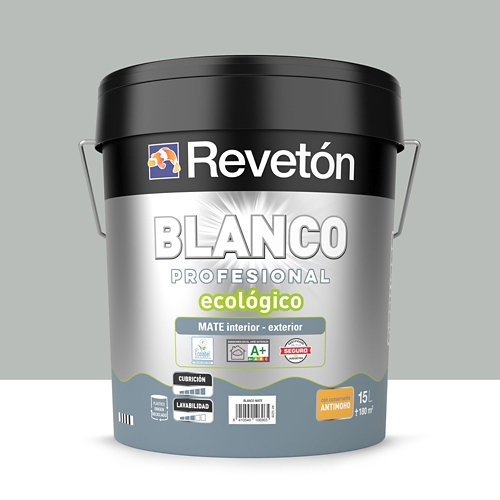 Pintura interior mate reveton pro 15l 4010-y70r marrón oscuro de la marca REVETÓN en acabado de color Gris / plata fabricado en Varios, ver descripción