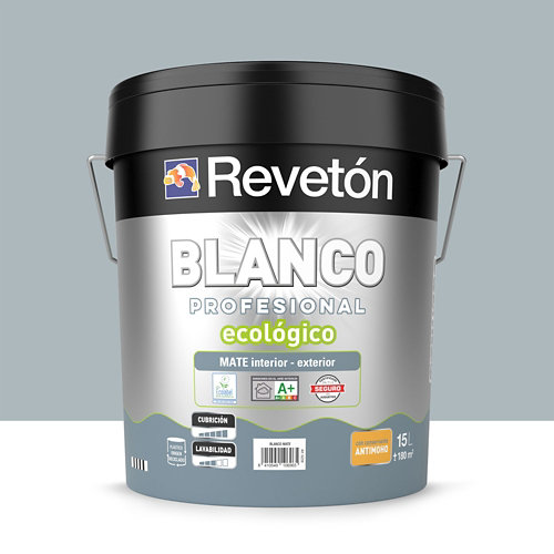 Pintura interior mate reveton pro 15l 1502-y50r neutro gris piedra luminoso de la marca REVETÓN en acabado de color Azul fabricado en Varios, ver descripción