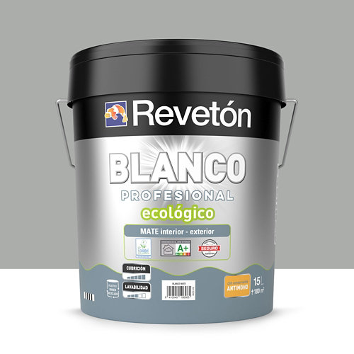 Pintura interior mate reveton pro 15l 6005-y50r neutro cacao muy oscuro de la marca REVETÓN en acabado de color Gris / plata fabricado en Varios, ver descripción