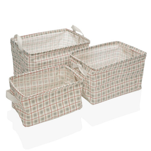 Set cestas camy beige/gris de la marca VERSA en acabado de color Beige fabricado en Tela