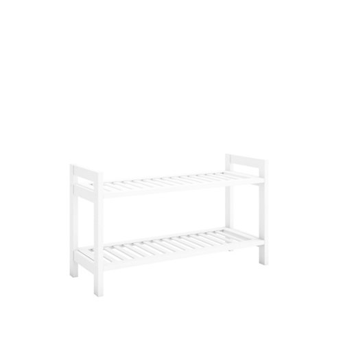 Estantería de bambú 2 baldas apilable blanco de la marca Blanca / Sin definir en acabado de color Blanco fabricado en Madera