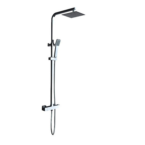 Columna de ducha monomando cies gris cromado de la marca Blanca / Sin definir en acabado de color Gris / plata fabricado en Acero inoxidable