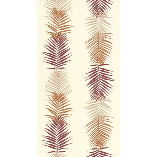 Papel pintado vinílico floral hojas de palmera beige