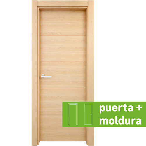 Conjunto de puerta berna roble miel 62,5 cm izquierda + kit de tapetas