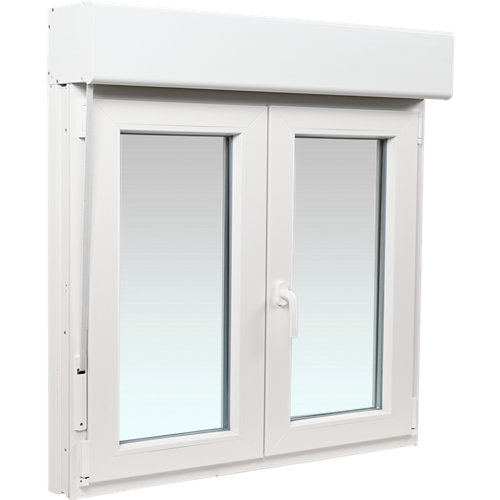 Ventana pvc artens blanca oscilobatiente persiana 120x119 cm