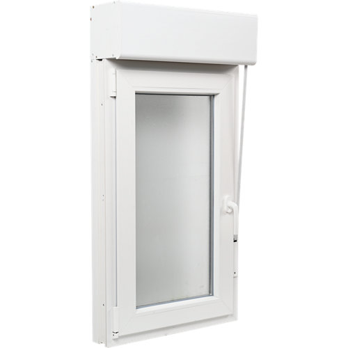 Suelo vinílico tarkett click 55 cemento gris starfloor 27 Ventana pvc artens blanca oscilobatiente persiana izquierda 60x119 cm guía