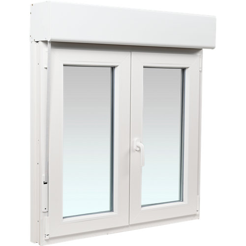 Ventana pvc artens blanca oscilobatiente persiana 120x129 cm