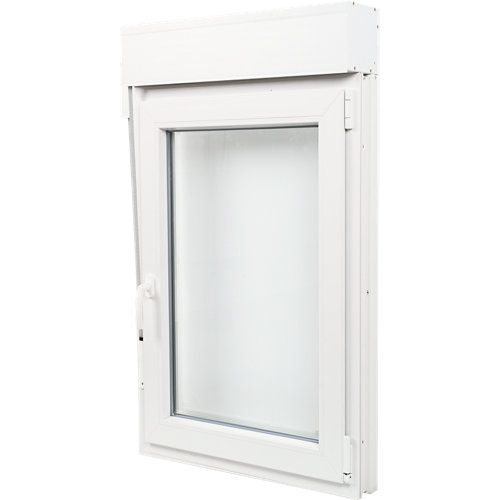 Ventana pvc blanca oscilobatiente persiana derecha 75x125 cm