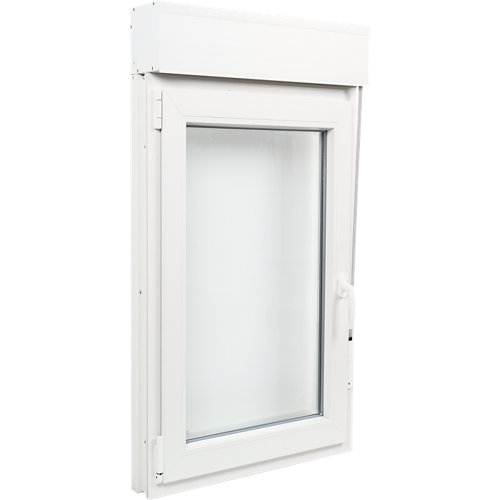 Ventana pvc blanca oscilobatiente persiana izquierda 75x135 cm