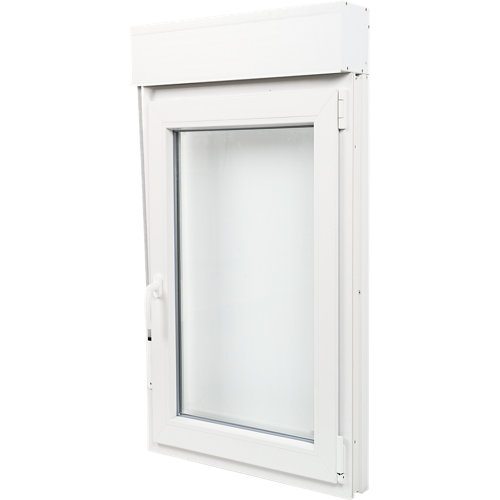 Ventana pvc blanca oscilobatiente persiana derecha 75x135 cm