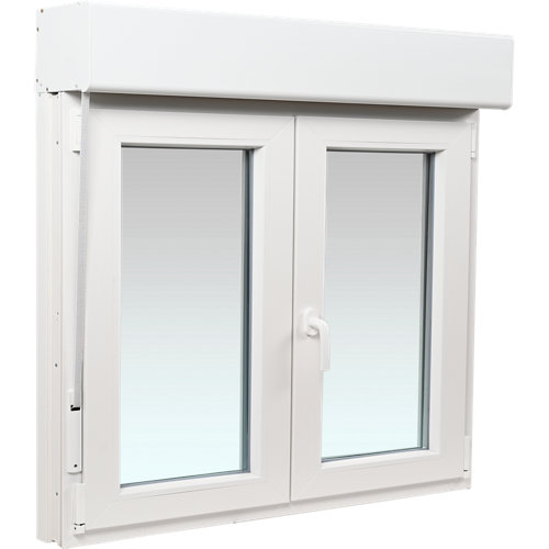 Ventana pvc artens blanca oscilobatiente persiana 140x129 cm