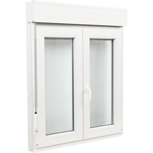 Ventana pvc blanca oscilobatiente persiana 100x125 cm