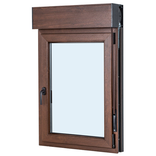 Ventana pvc artens nogal oscilobatiente persiana izquierda 60x119 cm