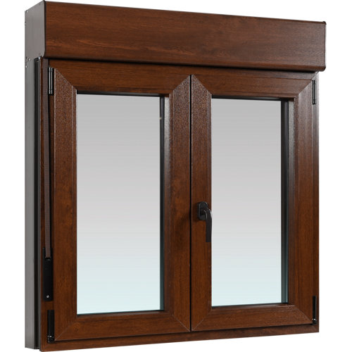 Puerta de interior corredera canarias wengué de 82.5 cm 25 Ventana pvc artens nogal oscilobatiente persiana 120x129 cm guía