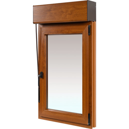Puerta ciega berna roble gris 110x82,5 cm d 24 Ventana pvc artens roble oscilobatiente persiana izquierda 75x139 cm