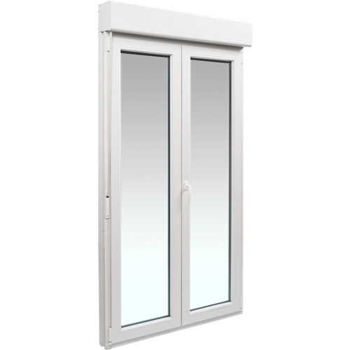 Balconera pvc artens blanca oscilobatiente persiana 120x229 cm guía