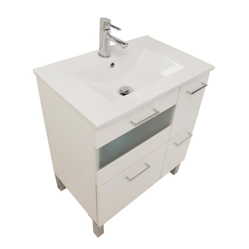 Mueble de baño con lavabo fox blanco 70 cm