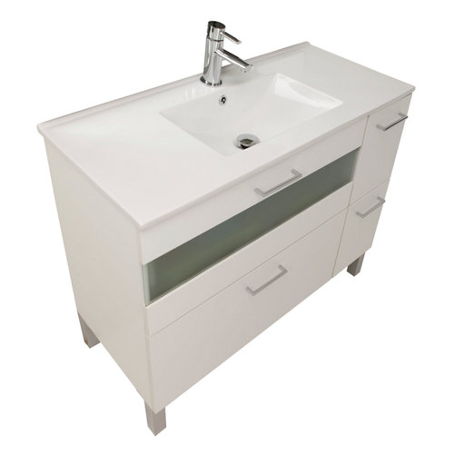 Mueble de baño con lavabo fox blanco 100 cm