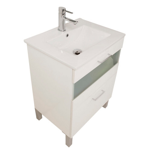 Mueble de baño con lavabo fox blanco 60 cm
