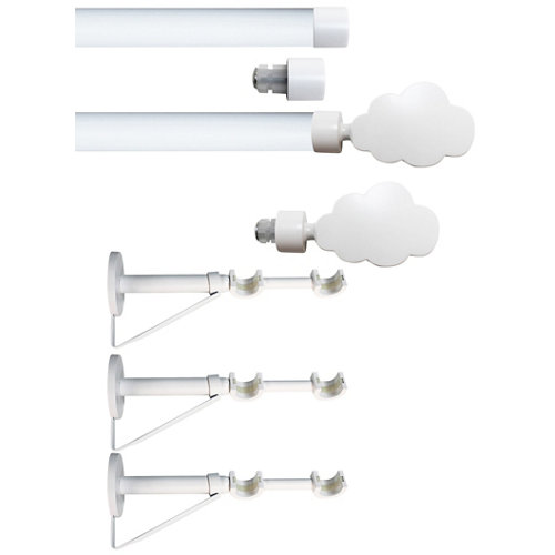 Set 2 barras de metal diámetro 20mm blanco a pared 2.5m inspire nube de la marca Inspire en acabado de color Blanco fabricado en Metal