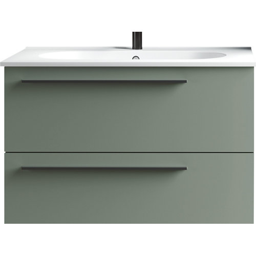 Mueble de baño con lavabo mia verde mate 80 cm