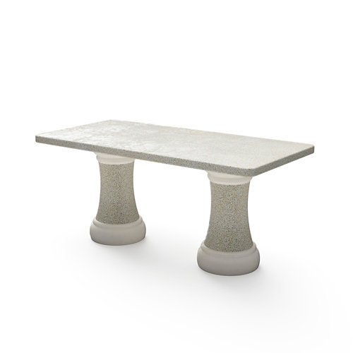 Mesa de jardín de hormigón tagus blanco, beige de 165x75x80 cm