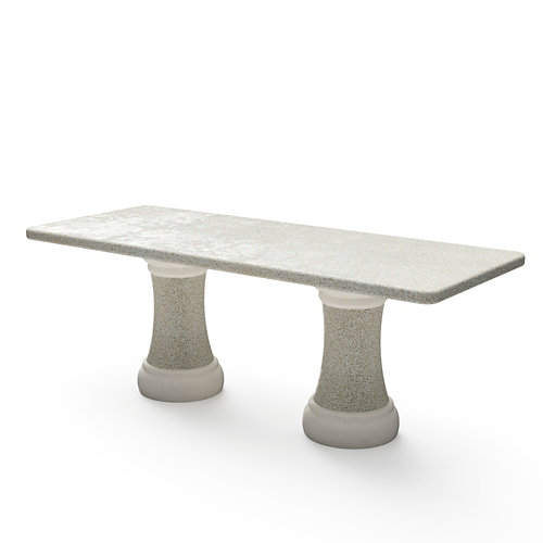 Mesa de jardín de hormigón tagus blanco, beige de 180x75x85 cm