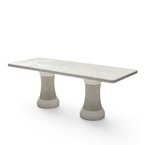 Mesa de jardín de hormigón tagus blanco, beige de 200x75x85 cm