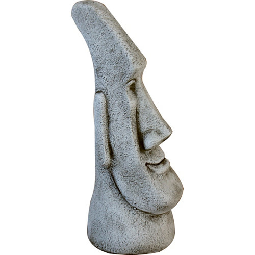 Figura decorativa cabeza de pascua de 77 cm ceniza