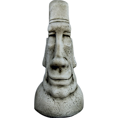 Figura decorativa cabeza de pascua de 52 cm ceniza
