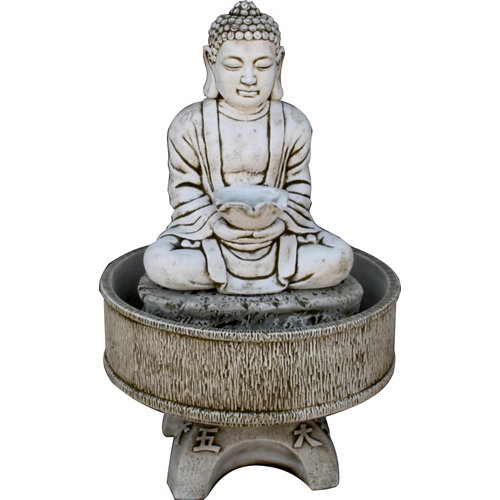 Fuente laos con base en ceniza de la marca DEGARDEN en acabado de color Gris / plata fabricado en Piedra reconstituida