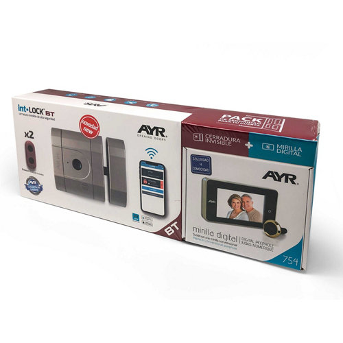 Pack mirilla digital 754 lat+ cerradura interna lock niquel