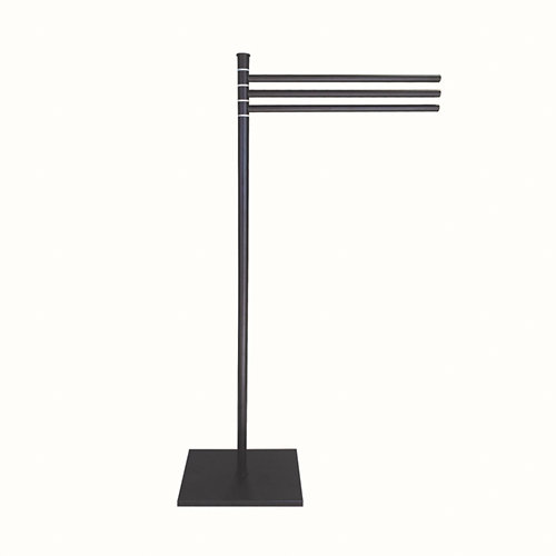 Toallero de pie negro mate 34.5x79 cm de la marca LAZOS BATH en acabado de color Negro fabricado en Acero inoxidable