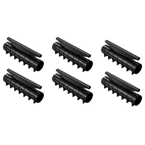 Lote de 6 canaletas de desagüe negro de polipropileno 50x20 cm