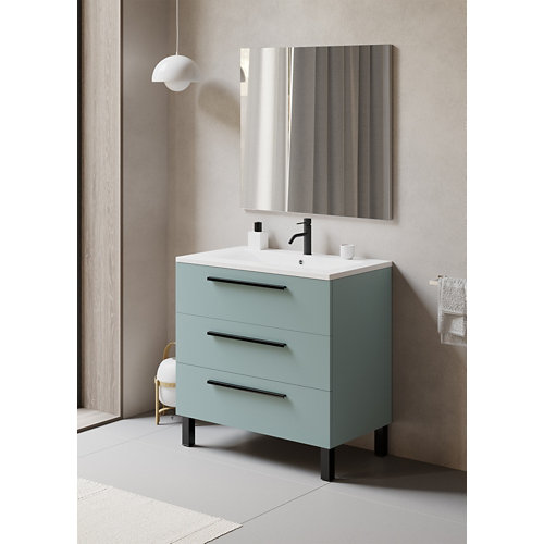 Mueble de baño con lavabo madrid azul 90x45 cm de la marca FARO en acabado de color Azul fabricado en Varios, ver descripción
