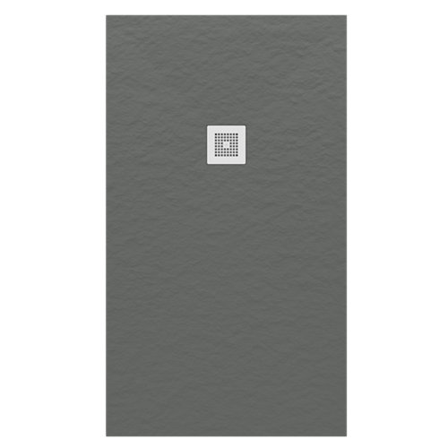 Plato de ducha greenpact 150x80 cm gris oscuro de la marca 5 cm en acabado de color forma rectangular y color gris oscuro con desagüe de 90 mm de gran caudal y rejilla de acero inoxidable incluidos. Medidas: 150 x 80 cm (ancho x largo).