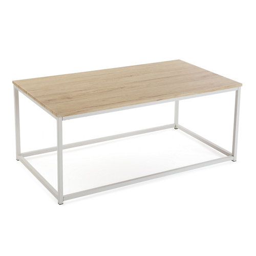 Mesa auxiliar serie kariba en color madera y blanco 46x110x60cm