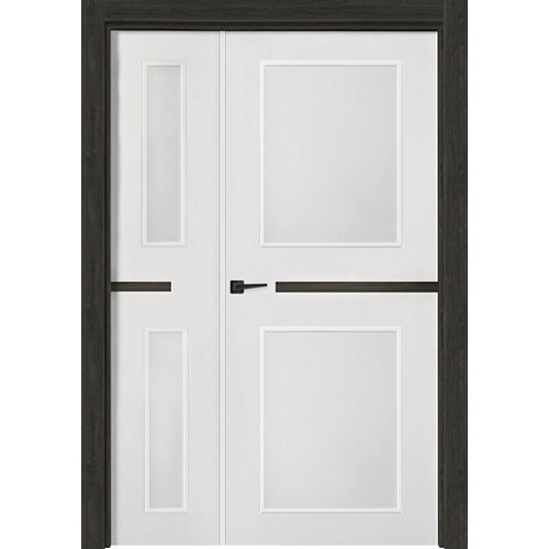 Puerta doble denver c-carbón derecha con cristal mate de 9x105x203cm