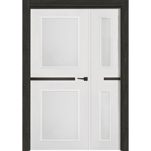 Puerta doble denver c-carbón izquierda con cristal mate de 11x105x203cm